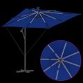 vidaXL Slnečník 249 x 249 x 250 cm Polyester a hliník Azurblue