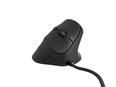 Vertikálna myš Natec CRAKE 2 PRO/Vertikálna/Optická/Pre pravákov/12 400 DPI/Drôtové USB-A/Čierna
