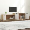 vidaXL TV stolík biely a sonoma 158,5x36x45 cm spracované drevo