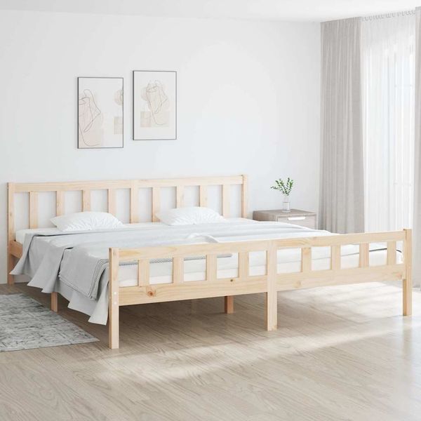 vidaXL Posteľný rám, drevený masív 180x200 cm, Super King