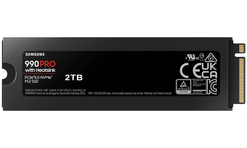 Samsung 990 PRO/2TB/SSD/M.2 NVMe/chladic/5R SSD disk, interný, 2TB, M.2 (2280), PCIe 4.0 x4, NVMe 2.0, s chladičom