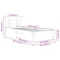 vidaXL Posteľný rám medový drevený masív 75x190cm malé jednolôžko