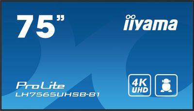 75'' iiyama LH7565UHSB-B1: IPS, 4K UHD, Android, 24/7