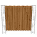 vidaXL Záhradný plotový panel+gabiónové stĺpiky, borovica 180x180 cm