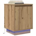 vidaXL Nočné skrinky s LED osvetlením 2 ks Dub Artisan 38x34x50 cm