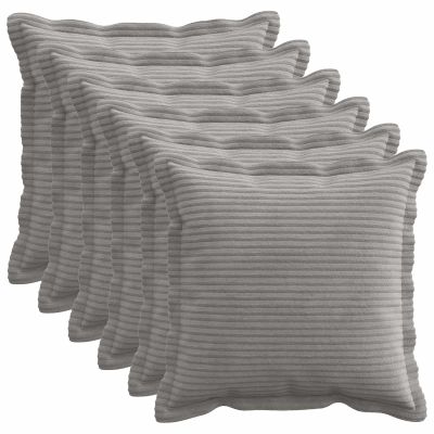 vidaXL Poťah na podložku 6 ks HOUTEN Svetlosivá 30 x 30 cm manšestr