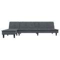 vidaXL Pohovka v tvare L tmavosivá 255x140x70 cm zamat