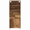vidaXL Highboard Staré drevo 69,5 x 34 x 180 cm Kompozitné drevo