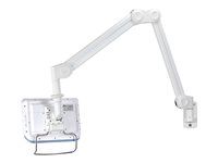 Držiak - plný pohyb - pre displej LCD - zdravotnícky - biela - veľkosť obrazovky: 10"-27" - montáž na stenu