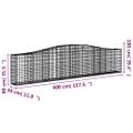vidaXL Oblúkové gabionové koše 8 cm 400x30x80/100cm pozinkované železo