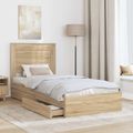 vidaXL Úložná posteľ Sonoma dub 75 x 190 cm Kompozitné drevo