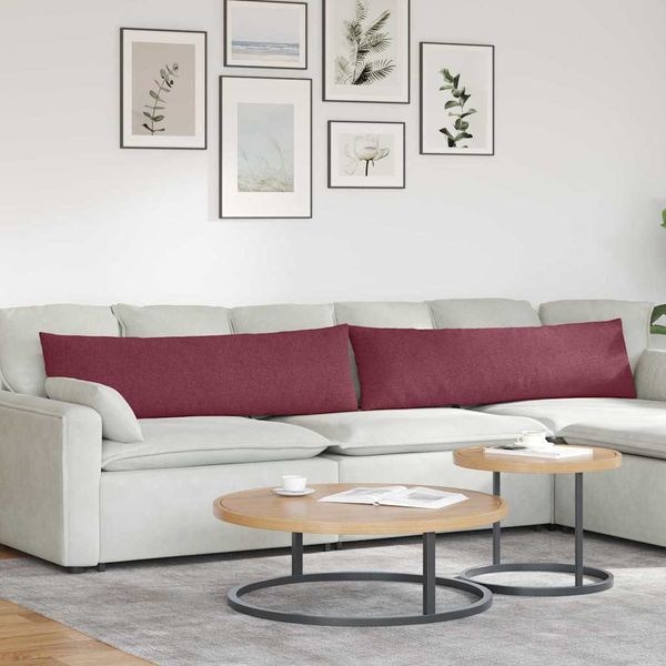 vidaXL Vankúše na pohovku 2 pcs Víno červené 145 x 40 cm látka