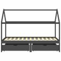vidaXL Rám detskej postele so zásuvkami tmavosivý borovica 90x200 cm