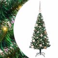 vidaXL Umelý predsvietený vianočný stromček Zelená 120 cm PVC a kov