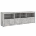 vidaXL Komoda s LED svetlami betónovo sivá 202x37x67 cm