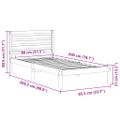 vidaXL Rám postele Biela 80 x 200 cm Masívne borovicové drevo