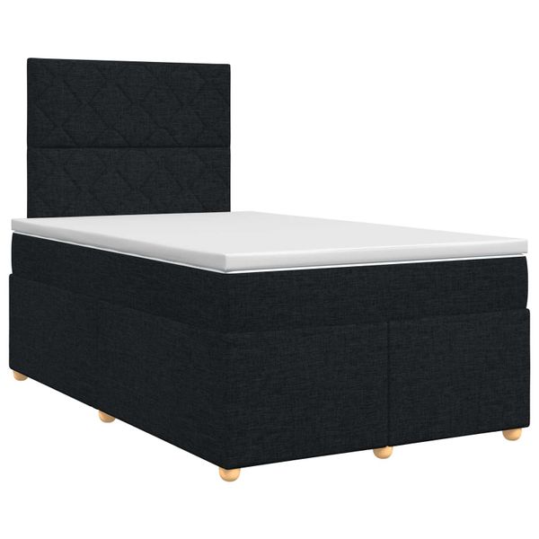 vidaXL Posteľ boxspring s matracom Čierna 120 x 200 cm Látka