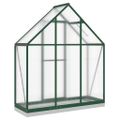 vidaXL Skleník so základovým rámom zelený 169x58x202 cm hliník