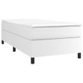 vidaXL Boxspring posteľ s matracom biela 90x190 cm umelá koža