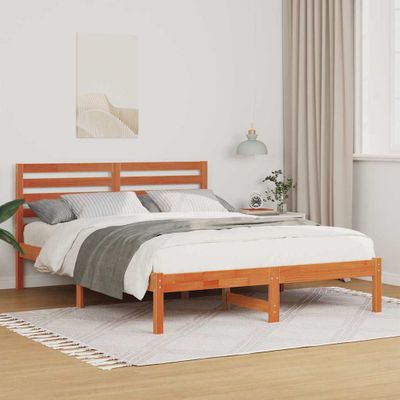 vidaXL Rám postele Včelí hnedý 120 x 200 cm Masívne borovicové drevo