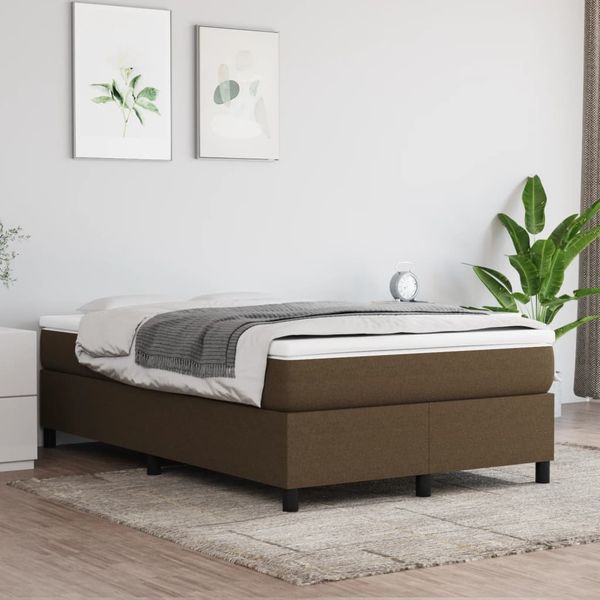 vidaXL Posteľný rám s boxspringom tmavohnedá 120x200 cm látka