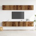 vidaXL 4-dielna nástenná TV skrinka, staré drevo 100x30x30 cm