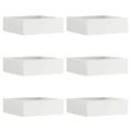 vidaXL Obrubník trávnika 6 ks 40 x 40 x 13 cm Oceľ Biela