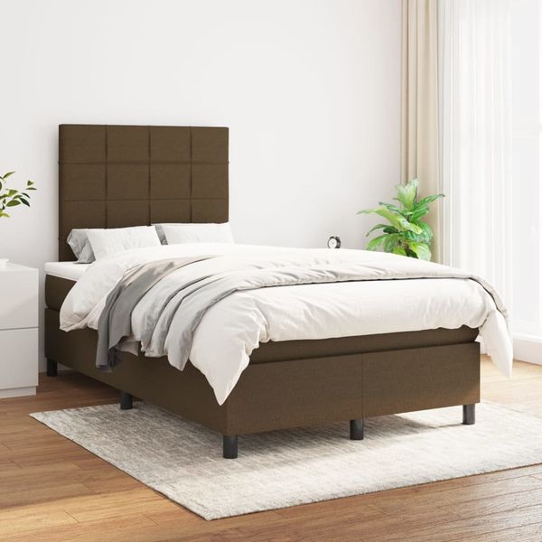 vidaXL Boxspring posteľ s matracom tmavohnedá 120x200 cm látka