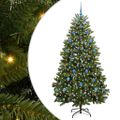 vidaXL Umelý Sklápací Vianočný Stromček Zelená 210 cm PVC a oceľ