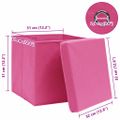 vidaXL Úložné boxy s vekom 10 ks, ružové 32x32x32 cm, látka