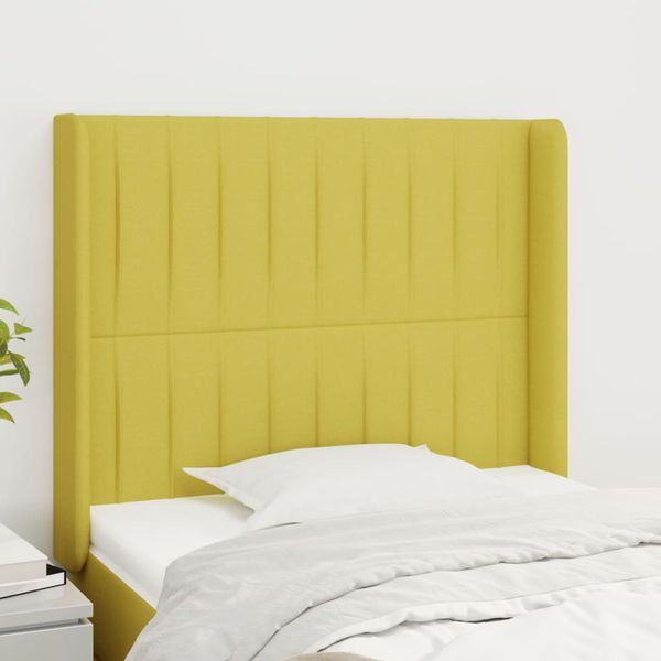vidaXL Čelo postele so záhybmi zelené 93x16x118/128 cm látka