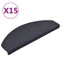 vidaXL Schodové rohože 15 ks 65x24x4 cm tmavošedé a modré polkruhové veľké