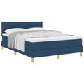 vidaXL Posteľ s pružinovým rámom s vankúšom Modrá 140 x 190 cm látka