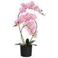 vidaXL Umelá orchidea s kvetináčom Ružová 45 x 15 x 65 cm