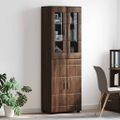 vidaXL Highboard FLORIN 60 x 35 x 182 cm Hnedý dub Kompozitné drevo