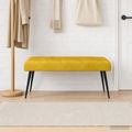 vidaXL Lavica s gombíkovým prešívaním Žltá 110 x 40 x 46 cm Zamat
