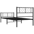 vidaXL Kovový rám postele s čelom a podnožkou čierny 80x200 cm
