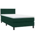 vidaXL Posteľný rám boxsping s matracom tmavozelený 100x210 cm zamat