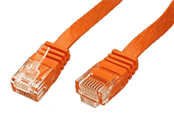 UTP patchkabel kat. 6, plochý, oranžový, 1 m