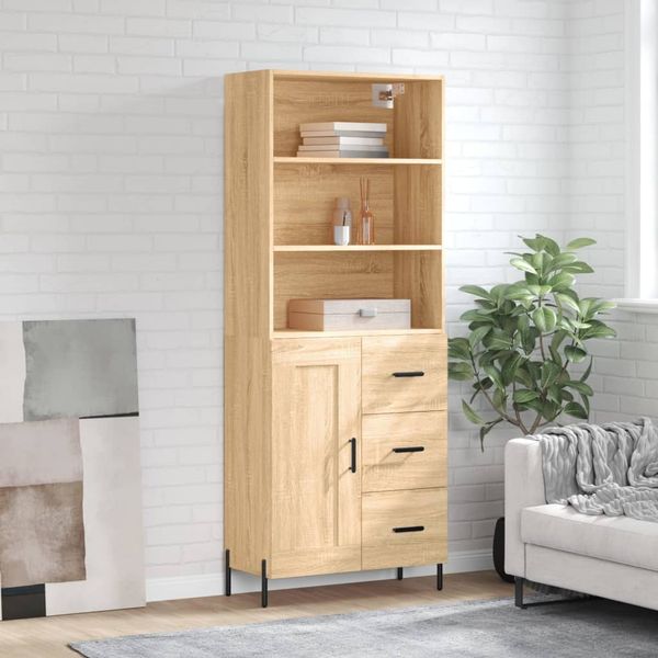 vidaXL Vysoká skrinka dub sonoma 69,5x34x180 cm spracované drevo