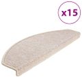 vidaXL Schodové rohože 15 ks 65x24x4 cm béžové, polkruhové, veľké