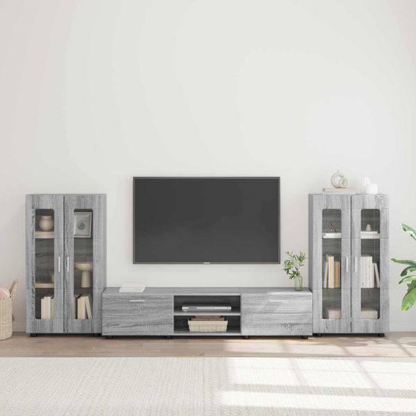 vidaXL Zostava TV skriniek FLORIN 3 pcs Sivý Sonoma Kompozitné drevo