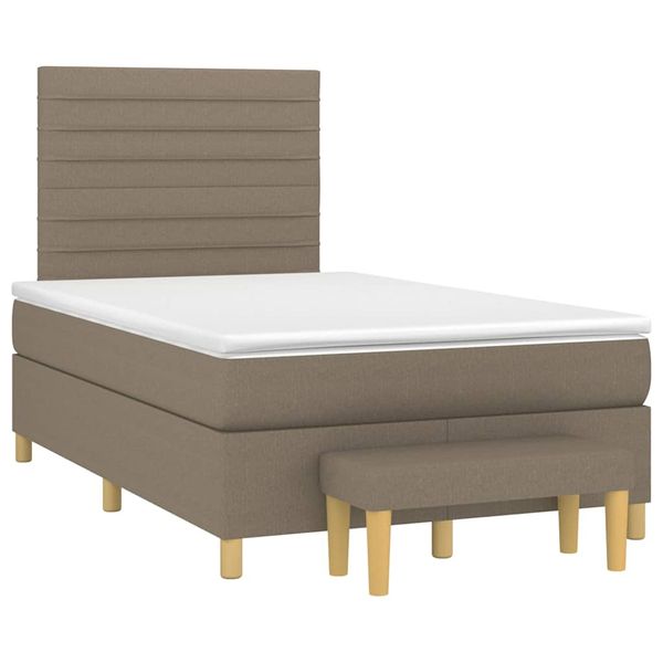 vidaXL Boxspring posteľ s matracom sivohnedá 120x190 cm látka