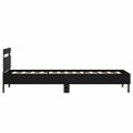 vidaXL Posteľný rám s čelom a LED svetlami čierny 75x190 cm
