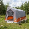 vidaXL Tunelový stan Šedá a oranžová Pre 8 osôb Polyester a oceľ