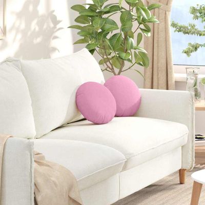 vidaXL Vankúše na sedenie 2 pcs Ružová Ø30 x 13 cm látka