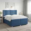 vidaXL Posteľ boxspring s matracom Modrá 200 x 200 cm Látka