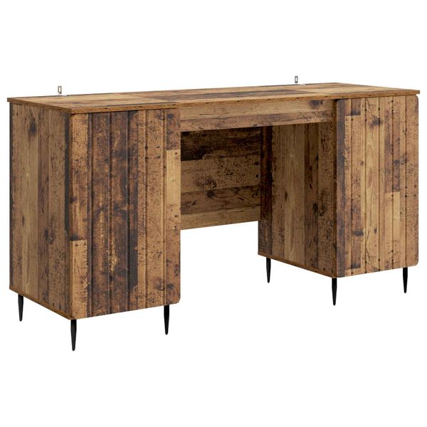 vidaXL Stôl s poličkou Staré drevo 142,5 x 50 x 75 cm Kompozitné drevo