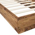 vidaXL Posteľový rám s LED Staré drevo 80 x 200 cm Kompozitné drevo