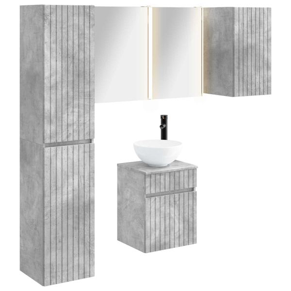 vidaXL Set kabinetov do kúpeľne 5 pcs Betónovo sivá